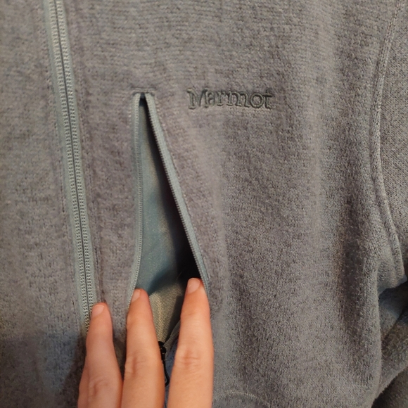 Marmot Drop Line Casual Fleece Jacket, Blue Agave, sz M, Full Zip - Picture 6 of 11